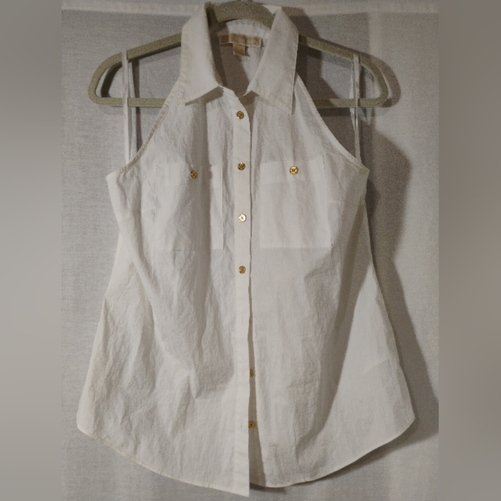 Michael Michael Kors Sleeveless Button Up Shirt